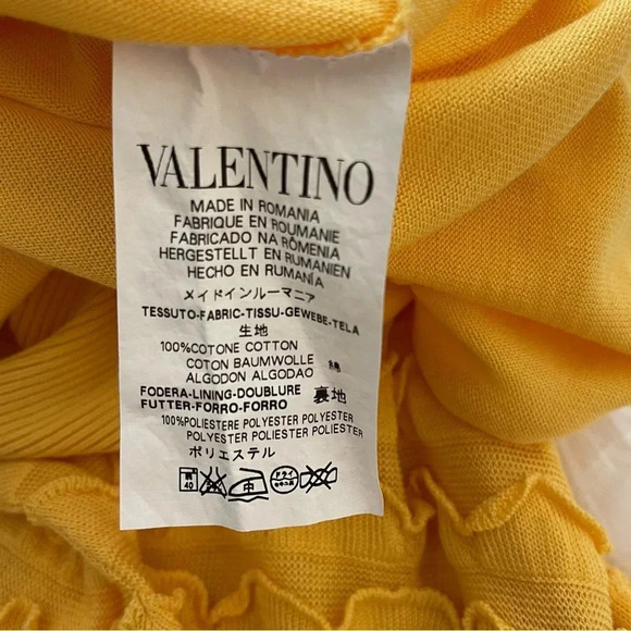 RED Valentino Flared knit dress in rich buttercup Size Large sheer feminine - Picture 10 of 11